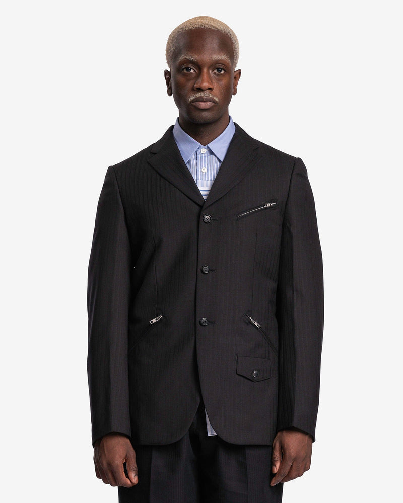 Comme des Garcons Homme Deux Men's Jackets Zip Pocket Detail Blazer in Black