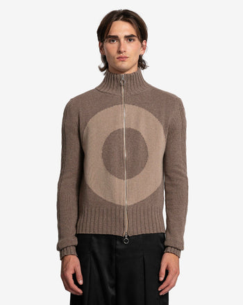 Edward Cuming Men's Jackets Zip Up Window Jacket in Brown/Beige