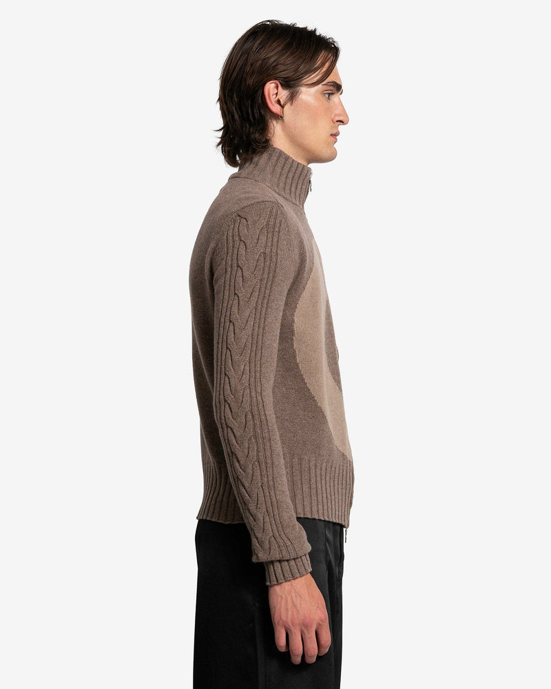 Zip Up Window Jacket in Brown/Beige