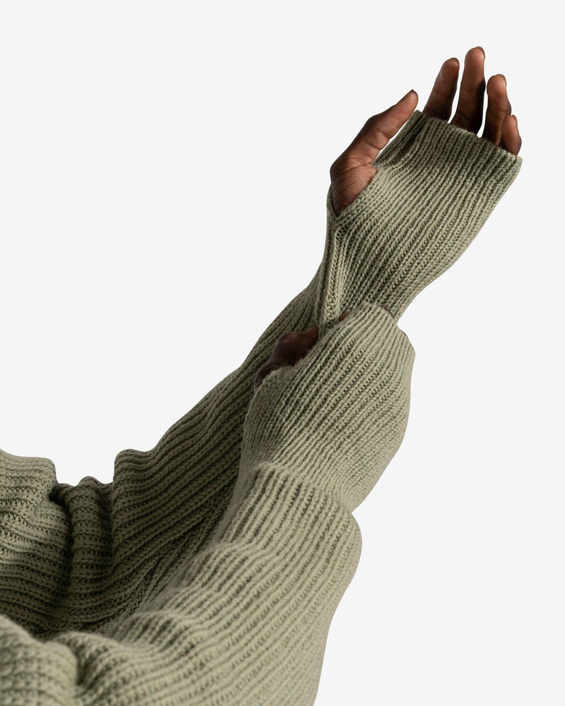 Our Legacy Men's Sweater Zip Wrap Cardigan in Refined Green Quotidin Wool