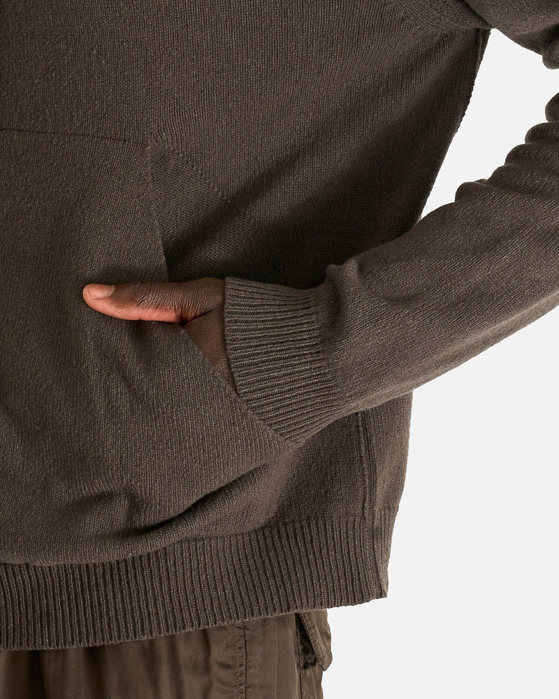 Rick Owens Men Sweaters Zipped Hoodie in Darkdust