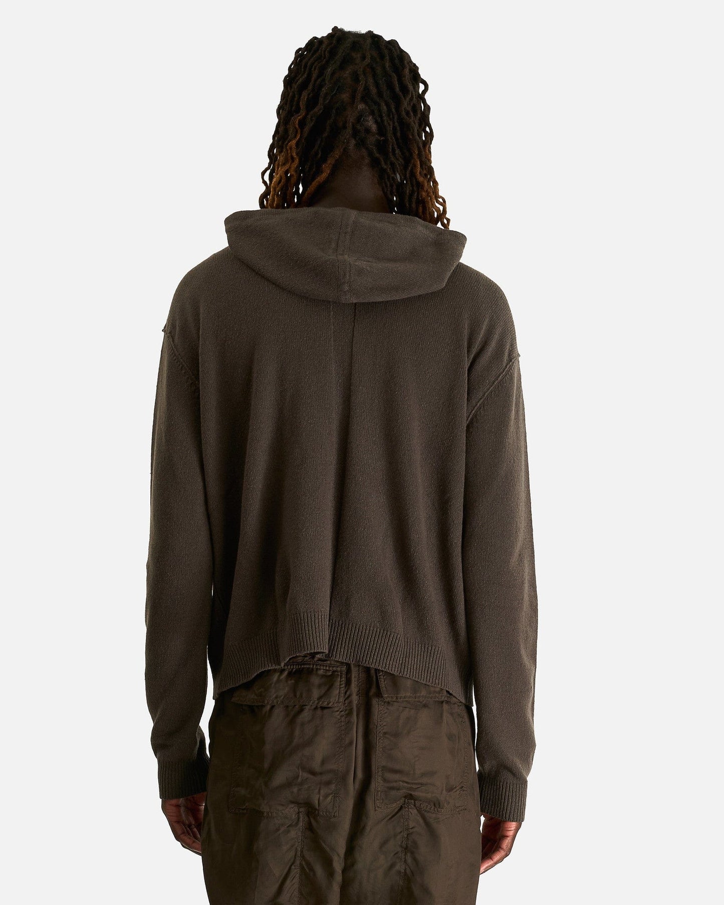 Rick Owens Men Sweaters Zipped Hoodie in Darkdust