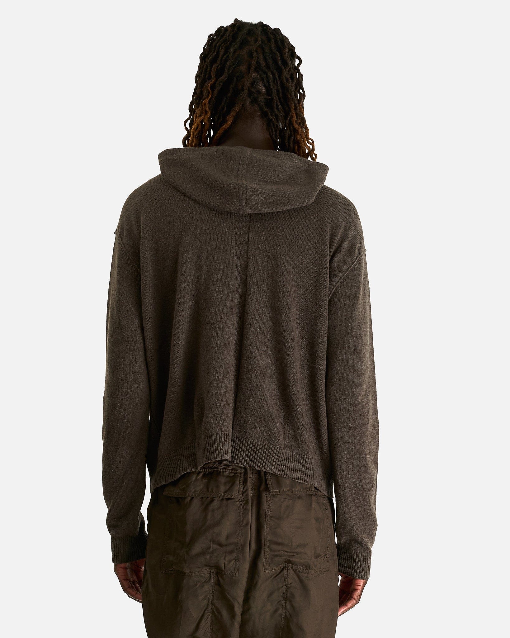 Rick Owens Men Sweaters Zipped Hoodie in Darkdust