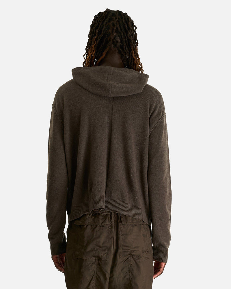 Rick Owens Men Sweaters Zipped Hoodie in Darkdust