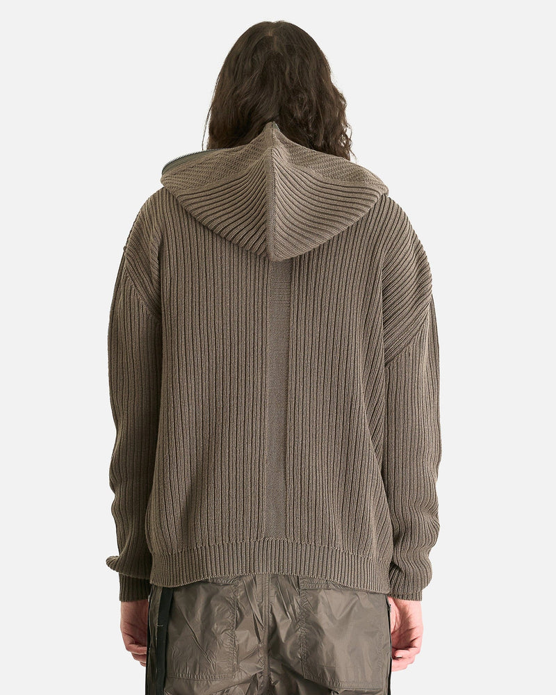 Rick Owens Men Sweaters Zipped Hoodie in Dust