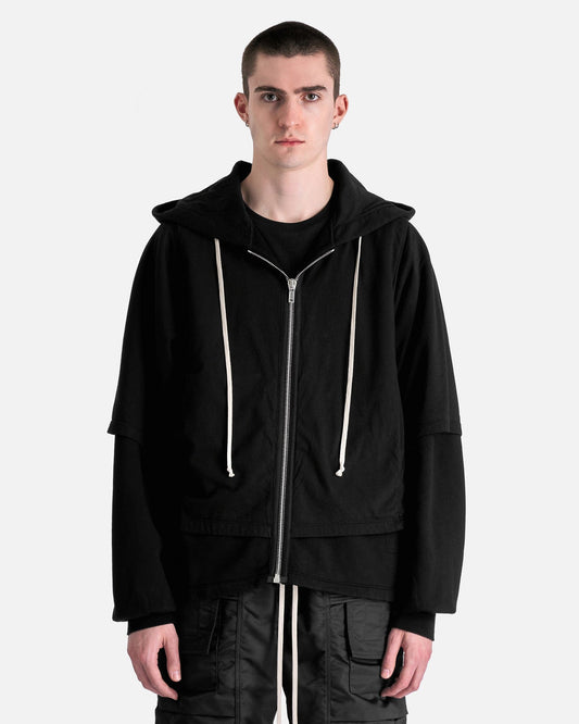 Rick Owens DRKSHDW Men's Sweatshirts Zipped Hustler Hoodie in Black