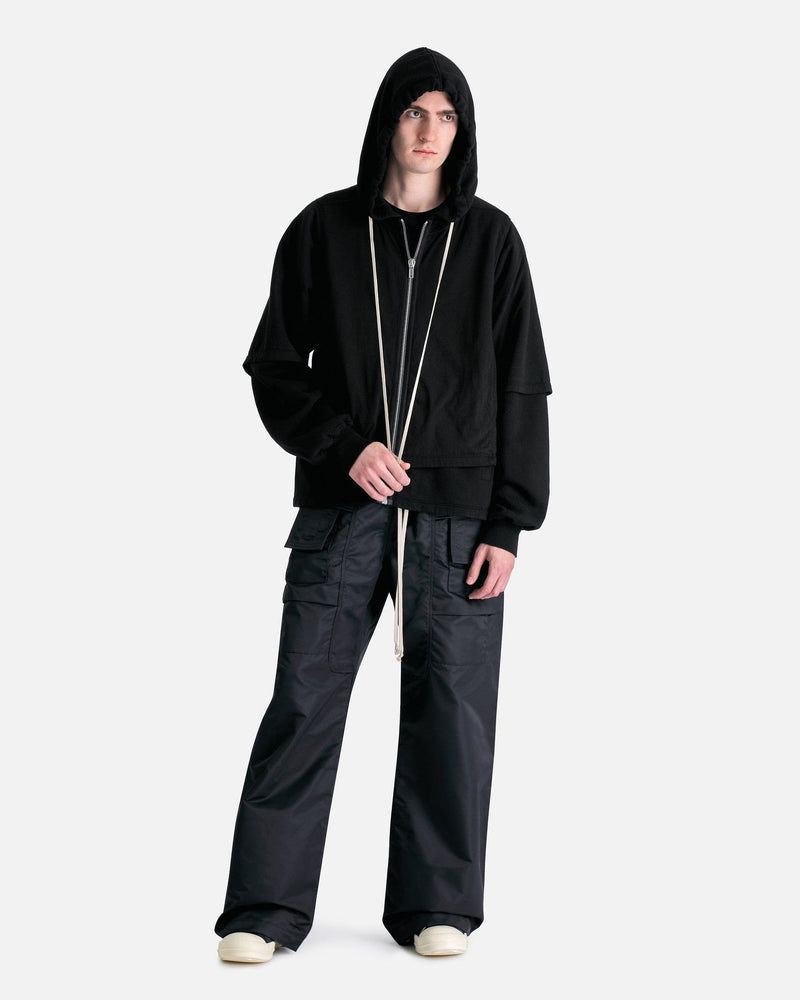 Rick Owens DRKSHDW Men's Sweatshirts Zipped Hustler Hoodie in Black