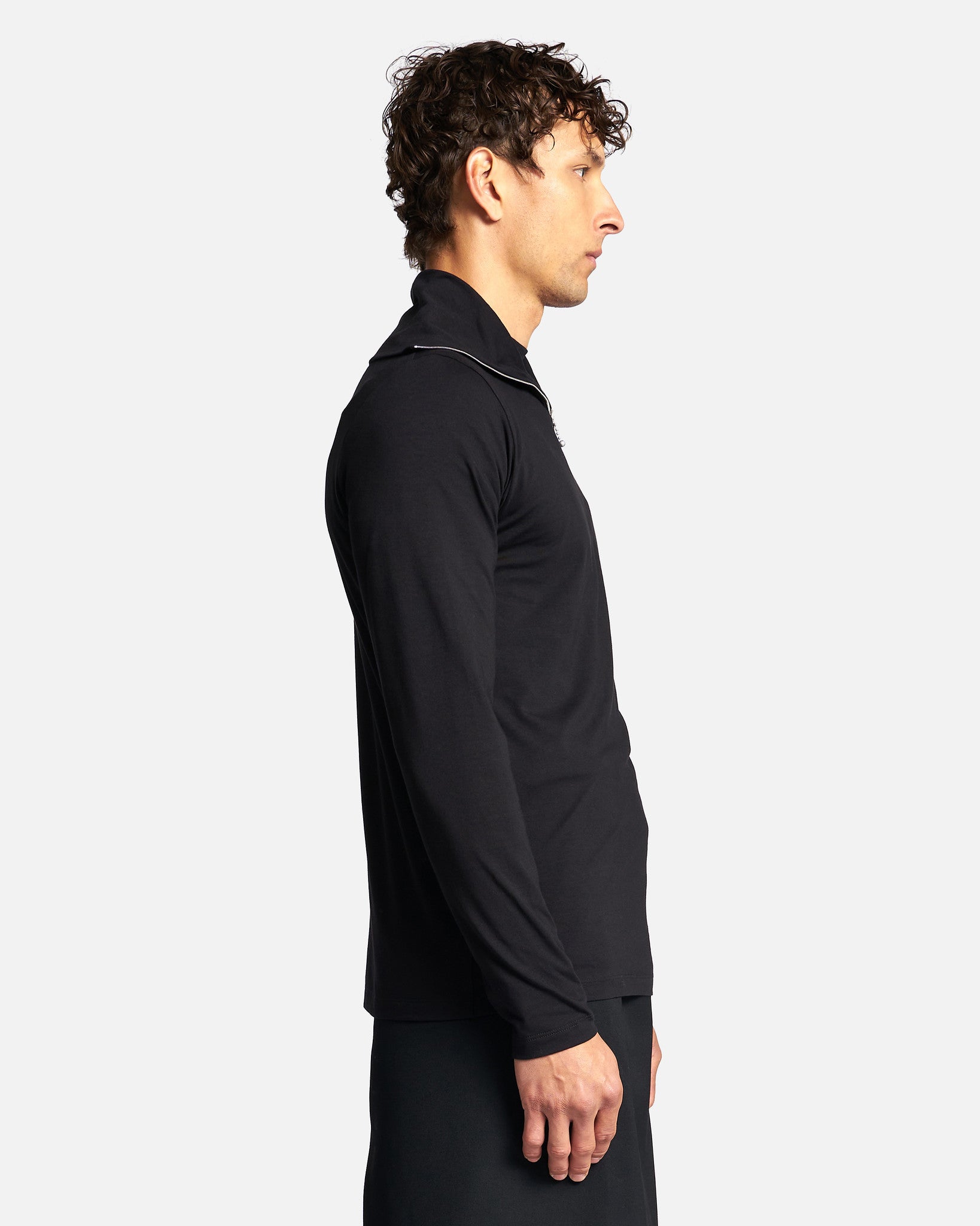 Jil Sander Men's T-Shirts Zipped T-Shirt in Black