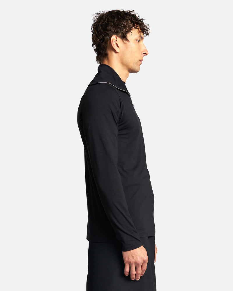 Jil Sander Men's T-Shirts Zipped T-Shirt in Black