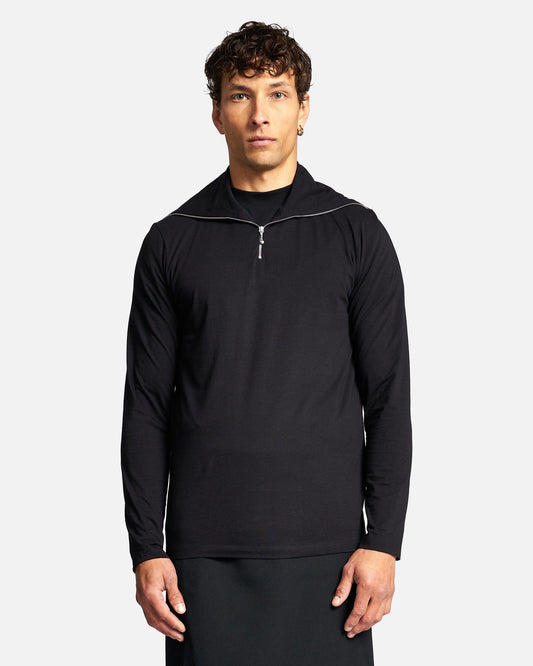 Jil Sander Men's T-Shirts Zipped T-Shirt in Black