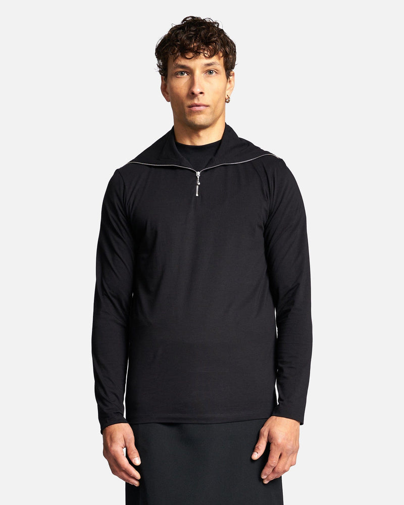 Jil Sander Men's T-Shirts Zipped T-Shirt in Black