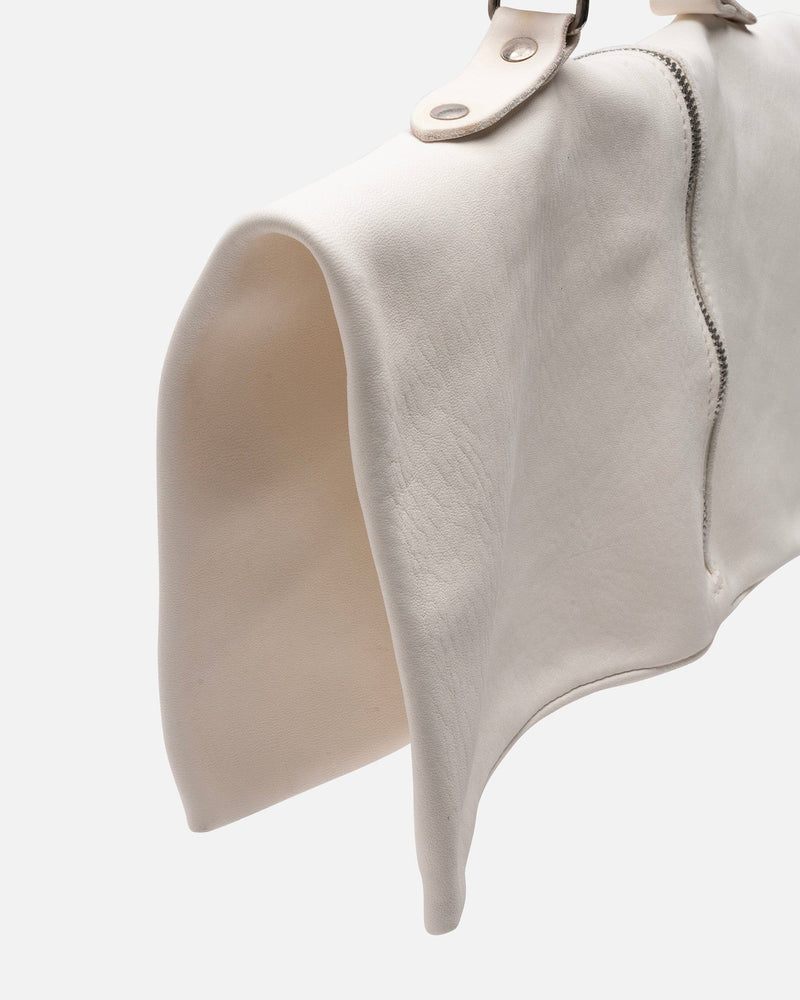 Guidi Men's Bags O/S ZP4 Full Grain Flat Shoulder Pillow Bag in White