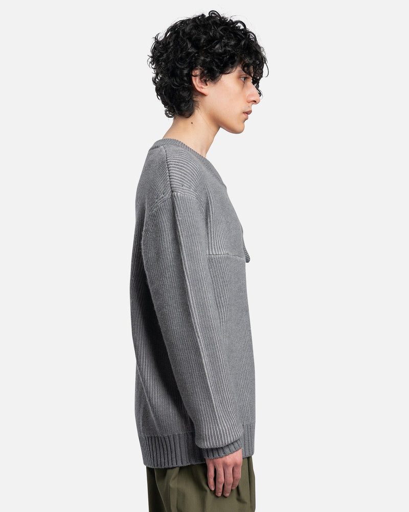 Feng Chen Wang Men's Sweater 2 in 1 Pullover Sweater in Grey