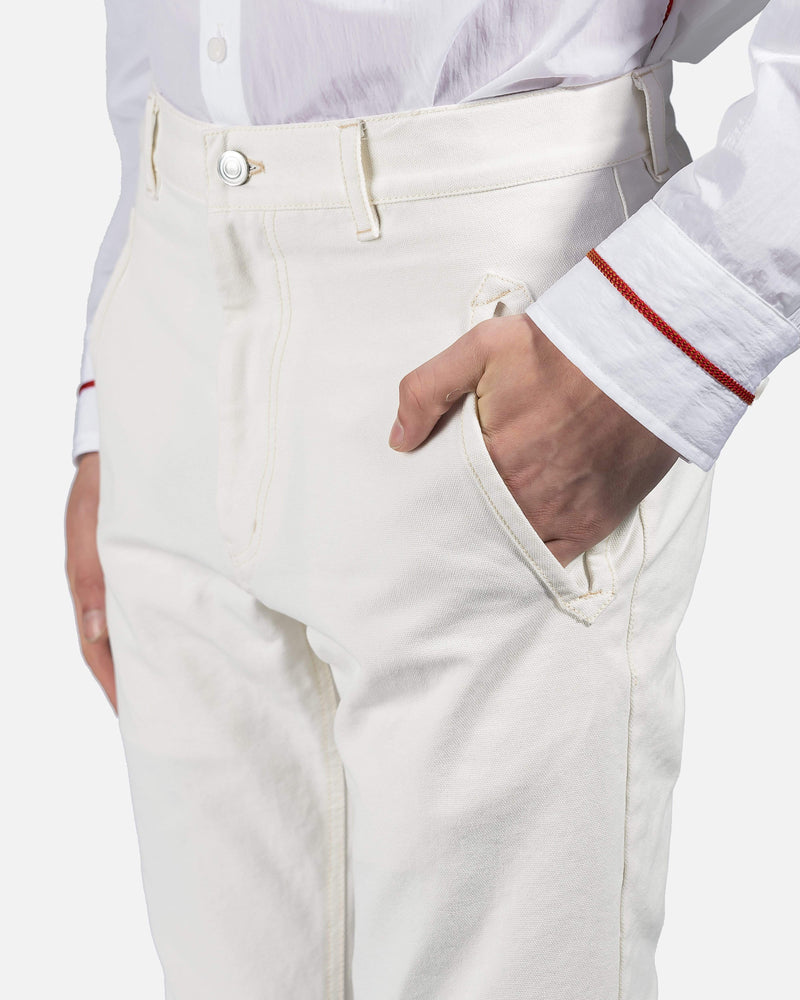 KANGHYUK Men's Pants 2 Strap Cotton Pants in White