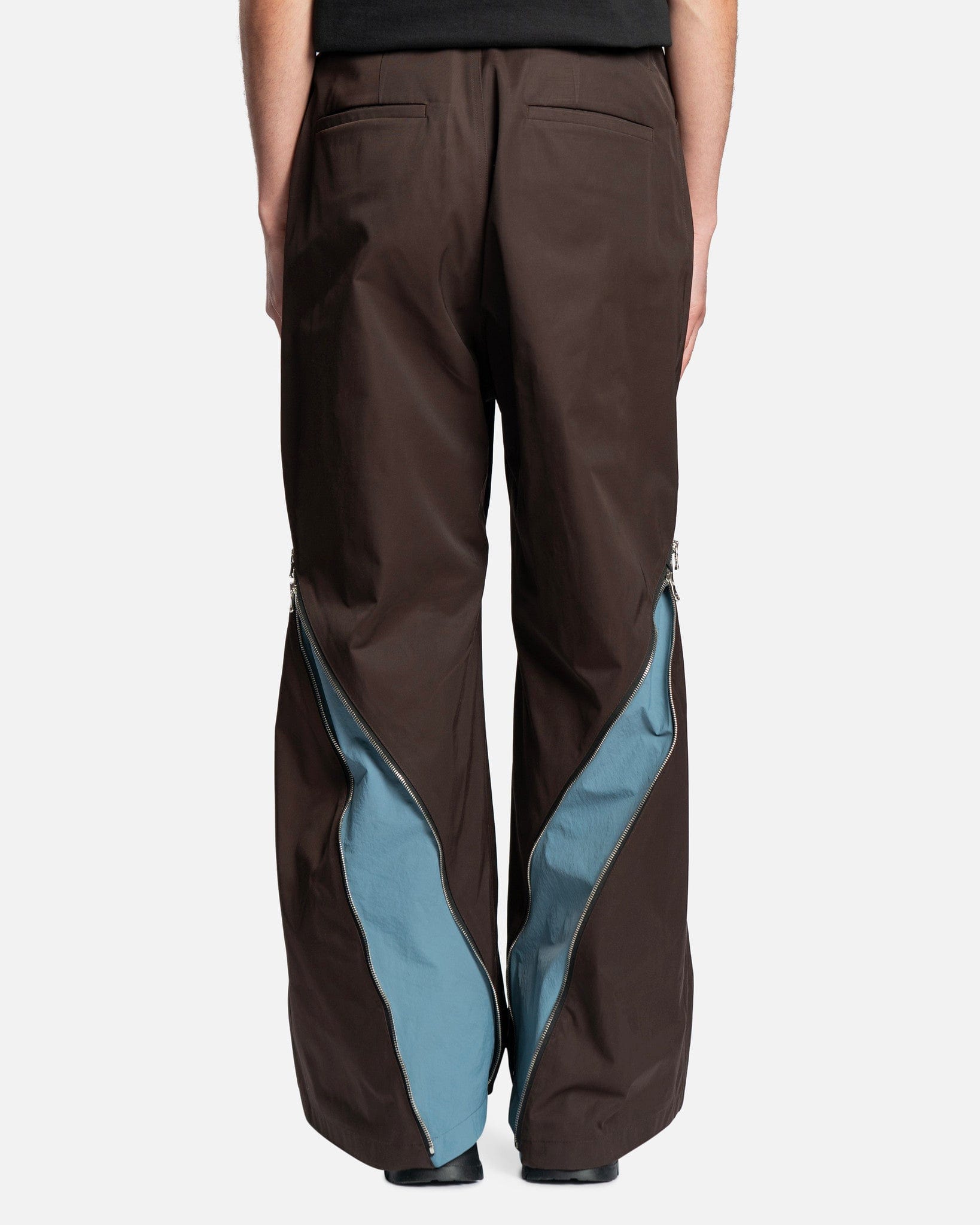 FFFPOSTALSERVICE Men's Pants 3-Way Zip Trouser in Brown/Blue