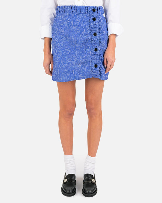 Ganni Women Skirts 3D Jacquard Mini Skirt in Blue Iris