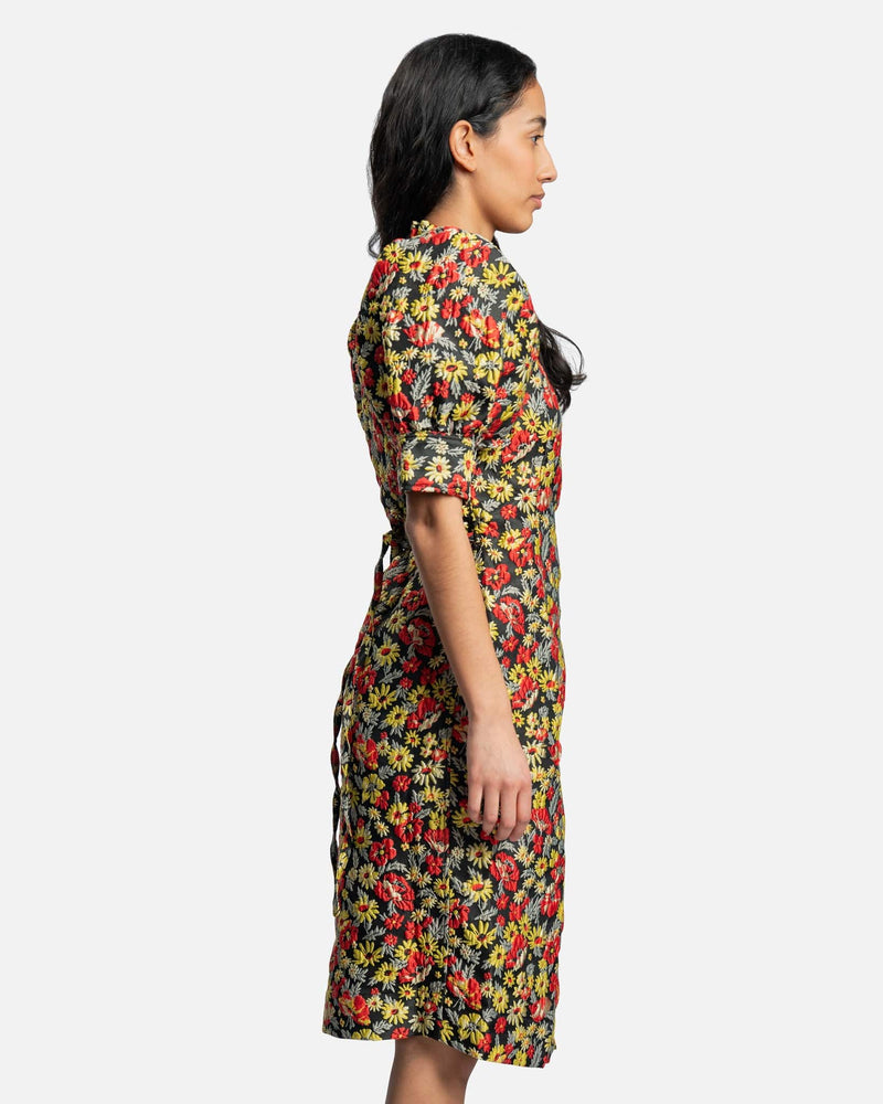 ganni 3d jacquard ruffle midi dress Ganni 3d Jacquard Ruffle Midi Dress In Brilliant Blue - 40% Off