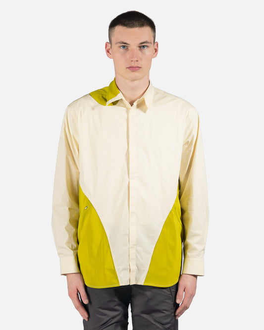POST ARCHIVE FACTION (P.A.F) Men's Shirts 4.0+ Shirt Center in Light Yellow