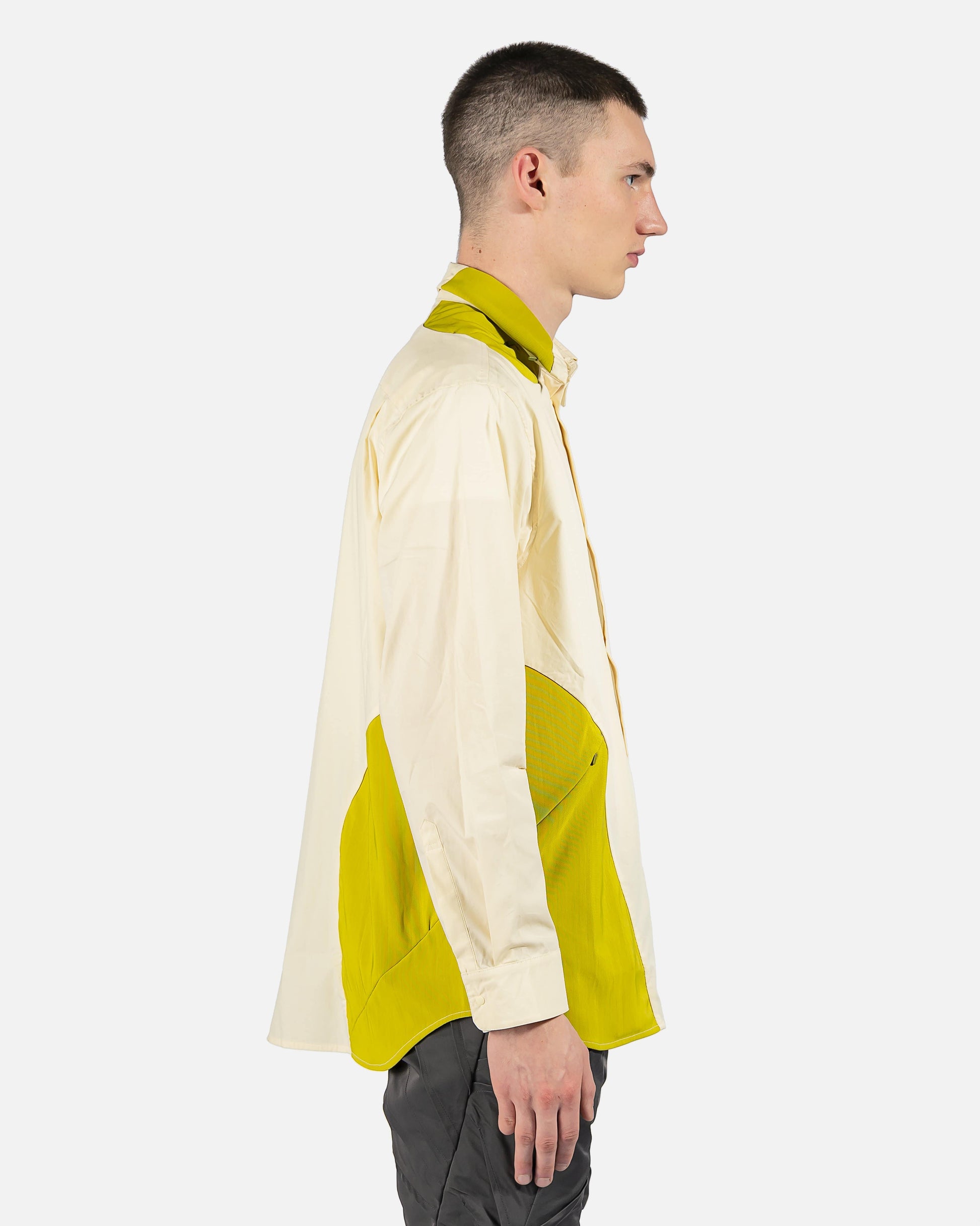 POST ARCHIVE FACTION (P.A.F) Men's Shirts 4.0+ Shirt Center in Light Yellow