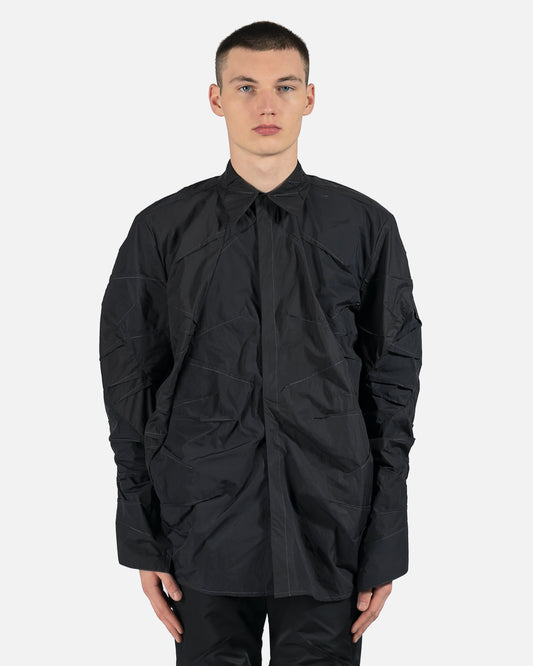 POST ARCHIVE FACTION (P.A.F) Men's Shirts 4.0+ Shirt Left in Black