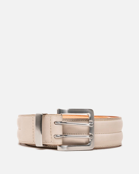 Our Legacy Leather Goods 4 CM Padded Belt in Off-White Leather