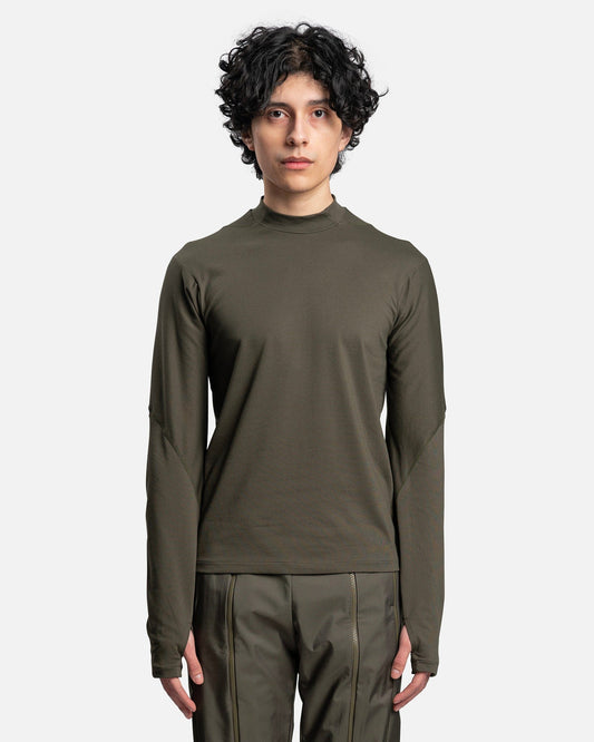 POST ARCHIVE FACTION (P.A.F) Men's T-Shirts 5.0 Long Sleeve Right T-Shirt in Olive Green