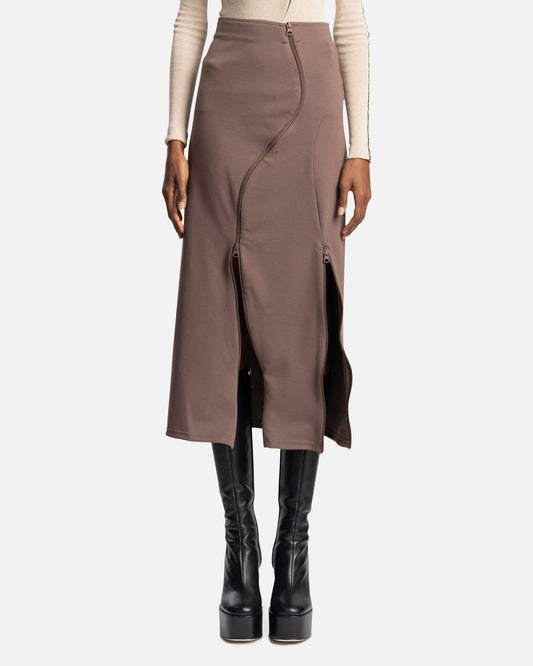 POST ARCHIVE FACTION (P.A.F) Women Skirts 5.0 Skirt Center in Brown