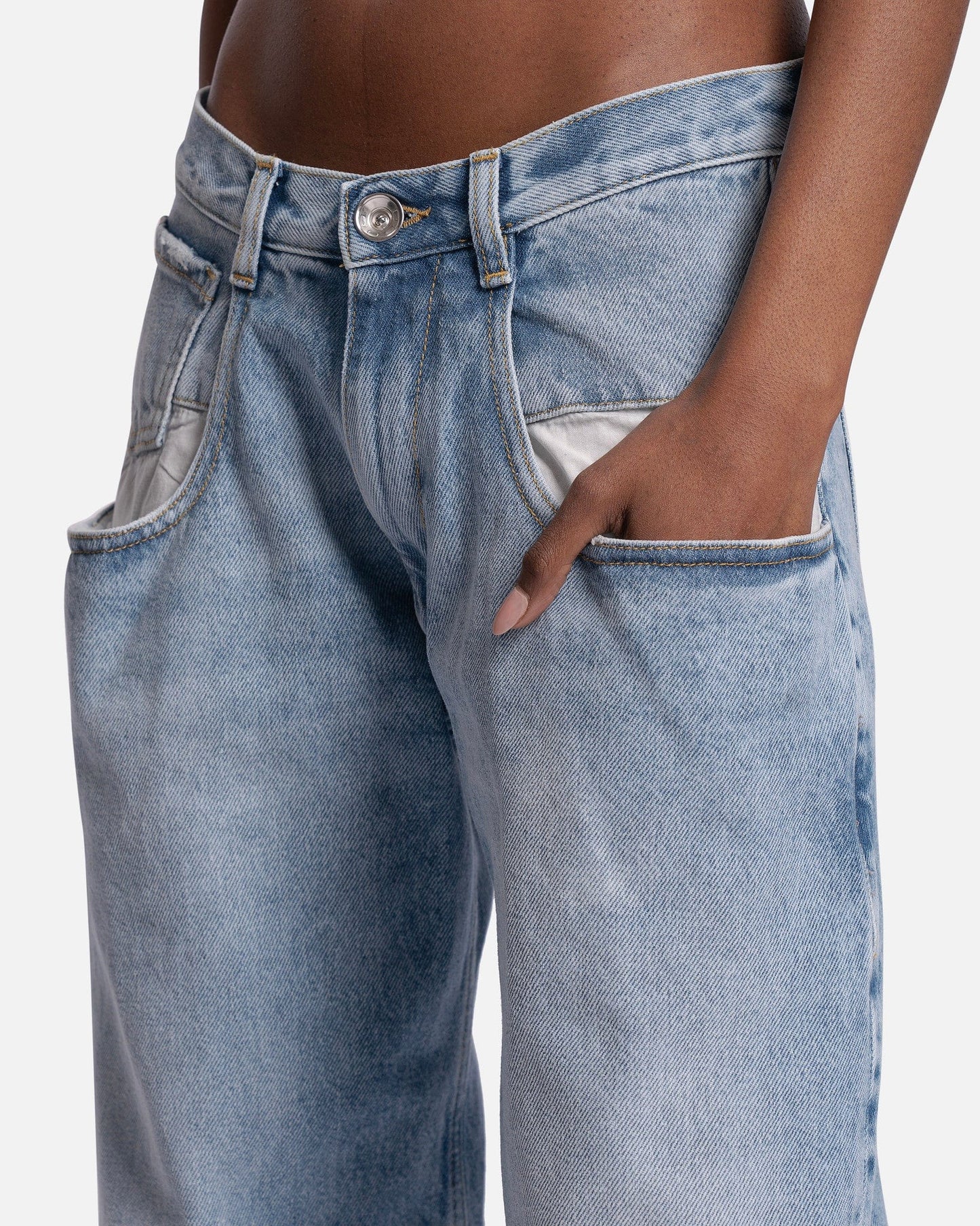 Maison Margiela Women Pants 5 Pockets Boyfriend Jeans in Blue