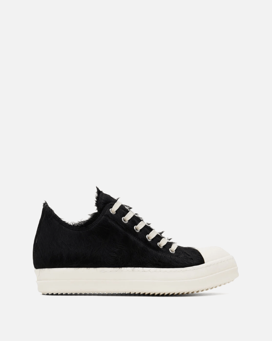 Rick Owens Men's Sneakers Long Hair Low Ramones in Black