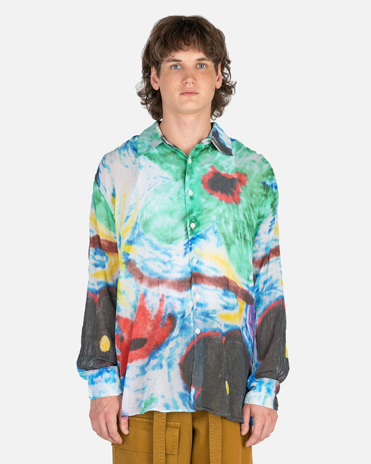 Our Legacy Men's Shirts Above Shirt in Chalk Flower Print