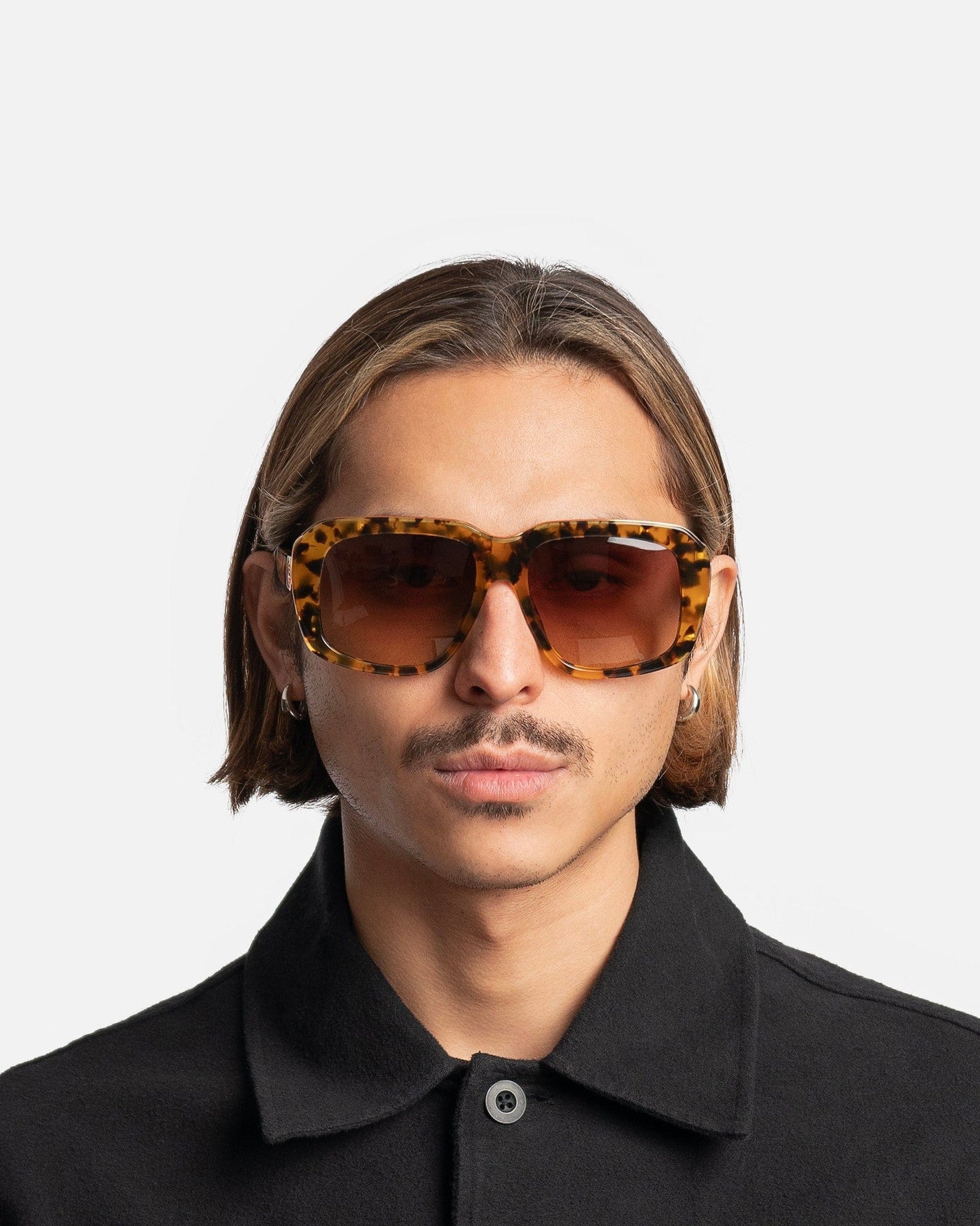 Casablanca Eyewear Acetate & Metal Casino Sunglasses in Brown/Gold