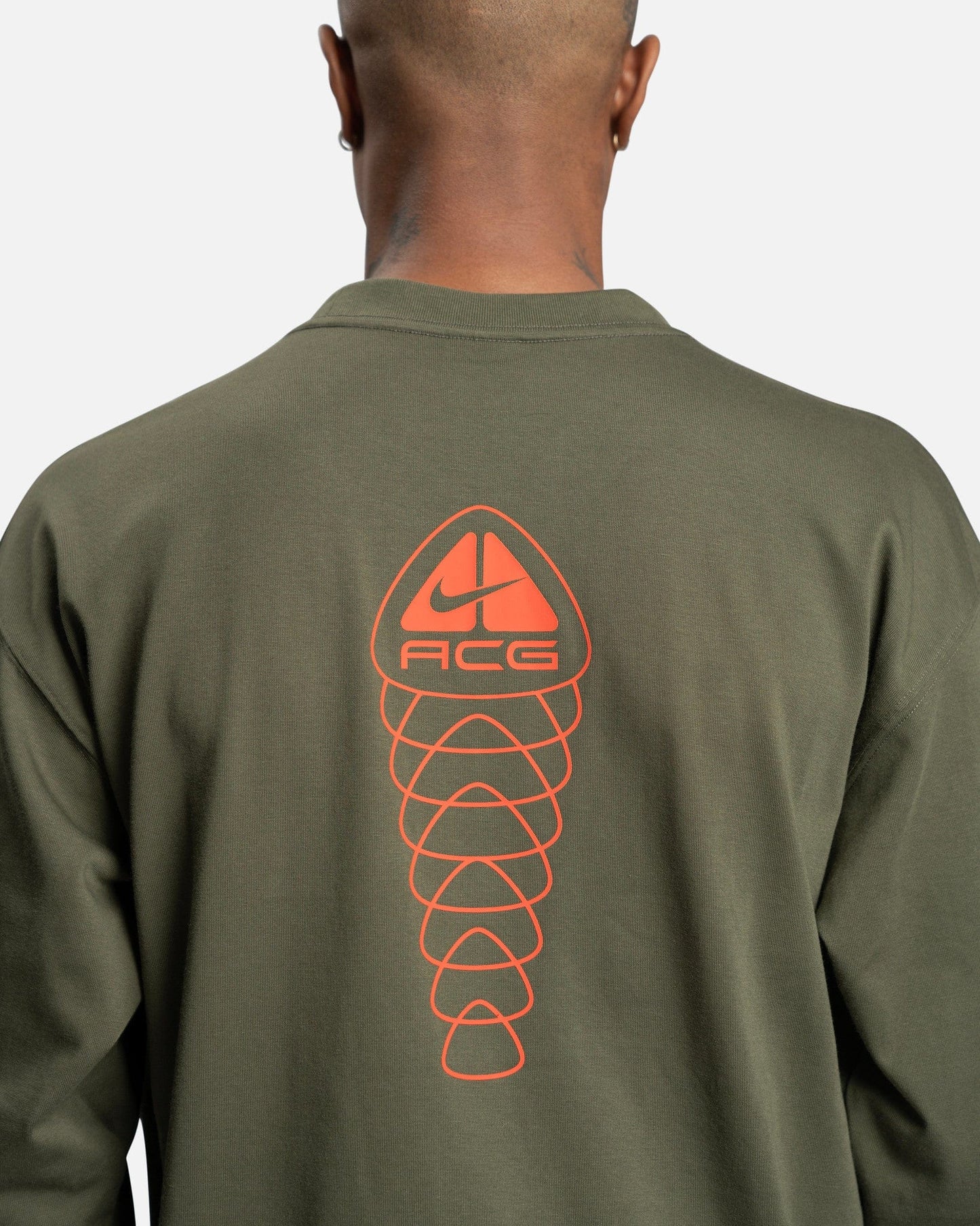 Nike Men's T-Shirts ACG Lungs Long Sleeve T-Shirt in Cargo Khaki