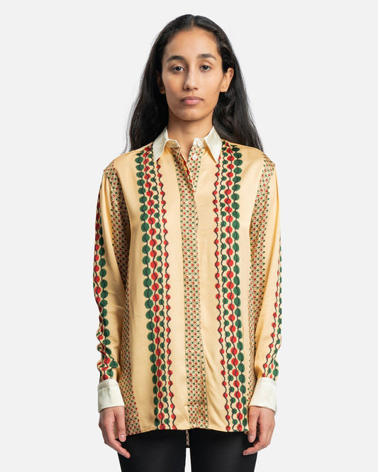 Wales Bonner Women Tops Acoustic Shirt in Camel Multi