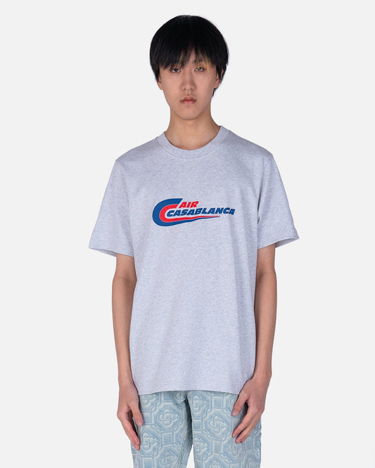 Casablanca Mens T-Shirt Air Casablanca Jersey T-Shirt in Grey Marle