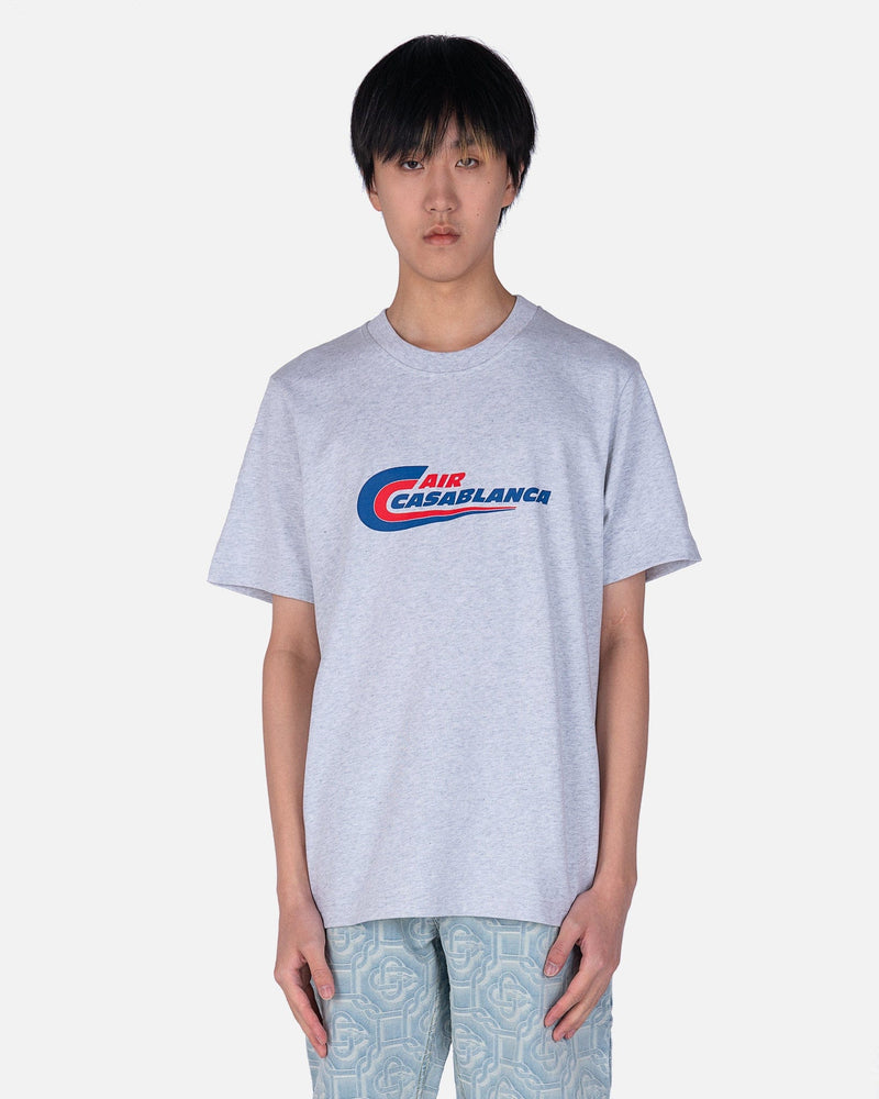 Casablanca Mens T-Shirt Air Casablanca Jersey T-Shirt in Grey Marle