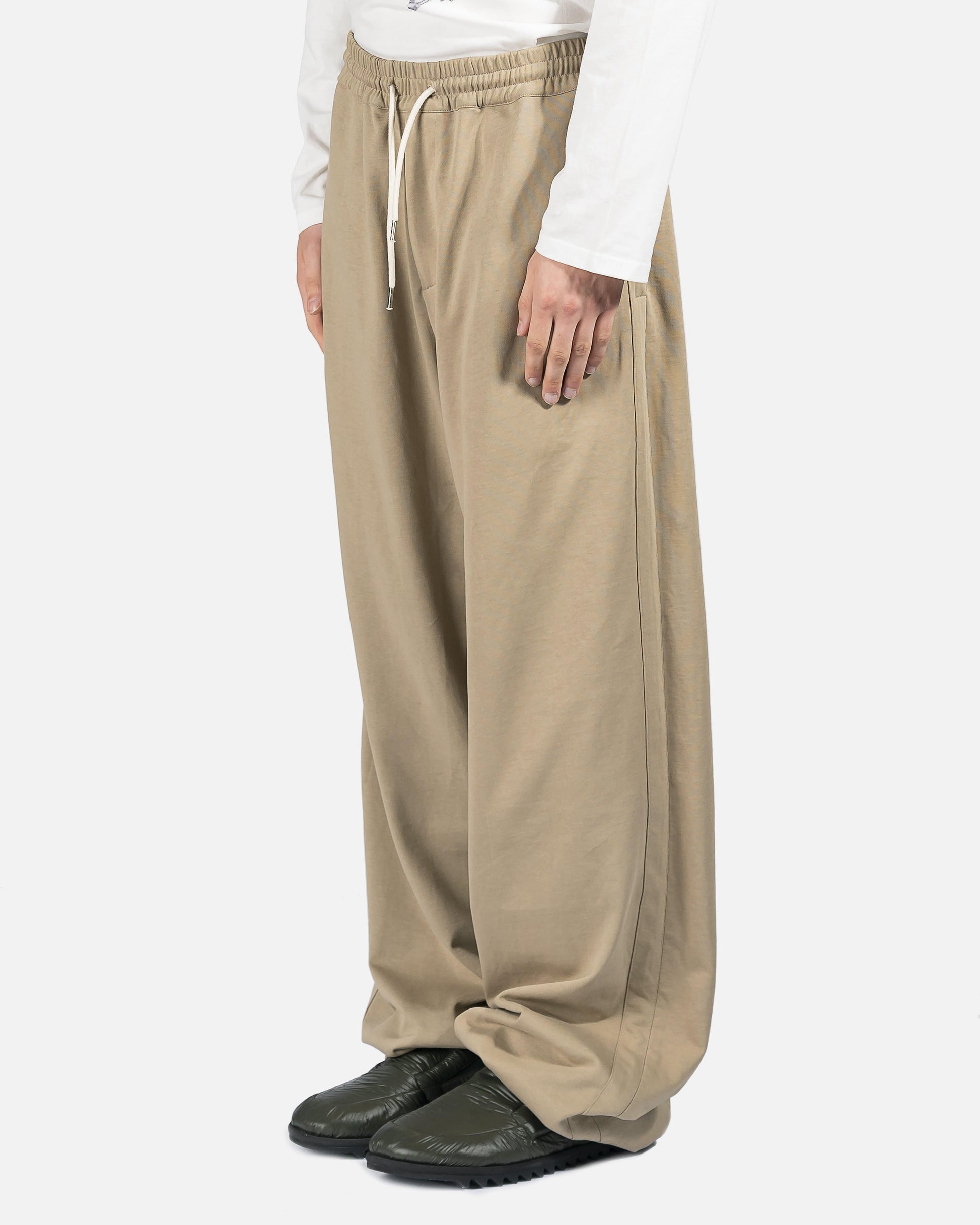 KANGHYUK Men's Pants Airbag Patched Wide Hem-String Trousers in Khaki