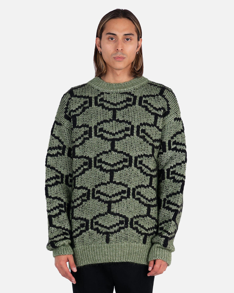 NAMACHEKO Men's Sweater Akad Crewneck in Green