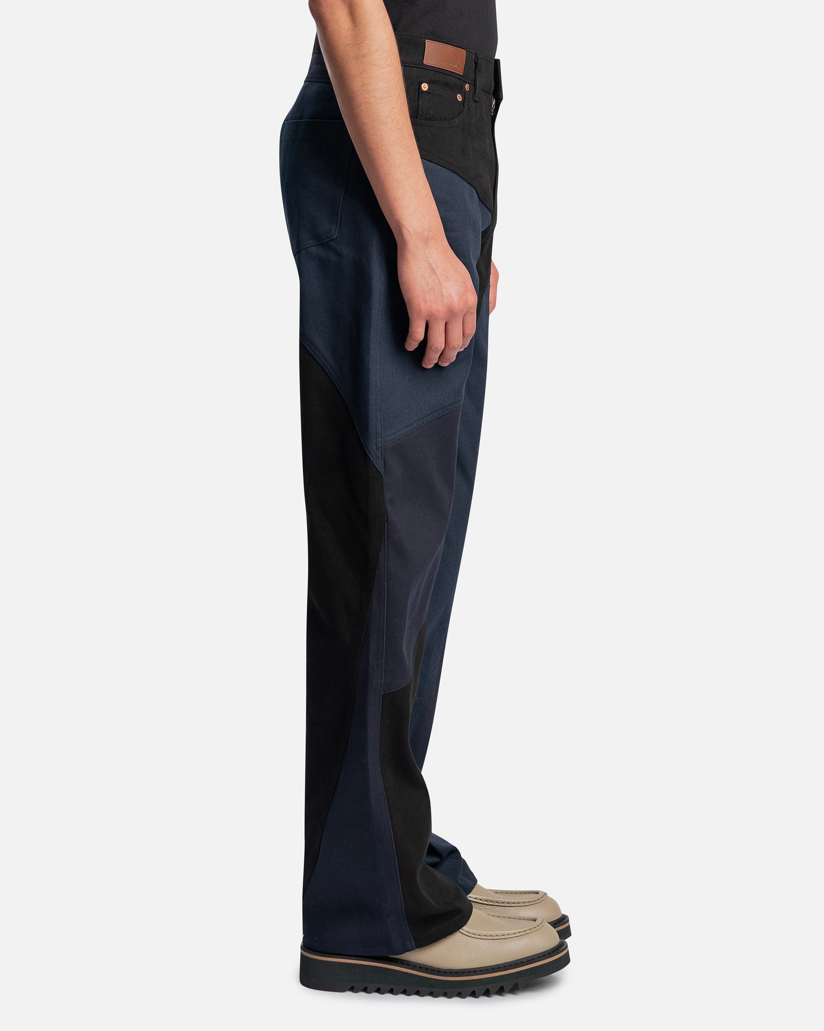 Andersson Bell Men's Pants Akko Twill Cotton Curved Pants in Black/Navy