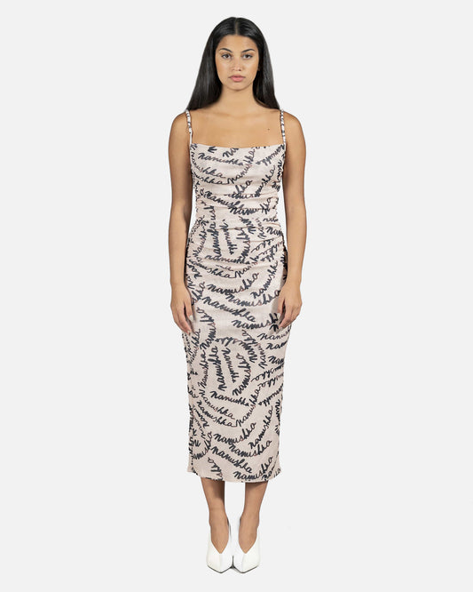 Nanushka Women Dresses Alexa Ruched Dress in Natural