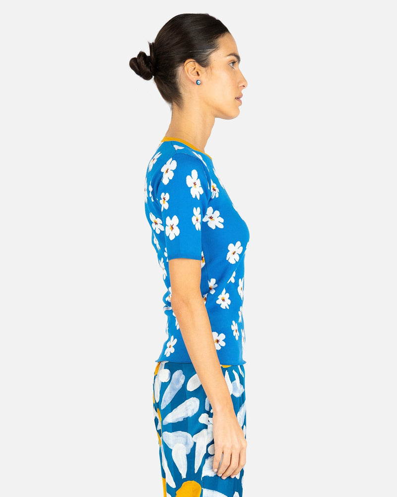 Marni Women Tops All Over Daisy Jacquard Top in Cobalt