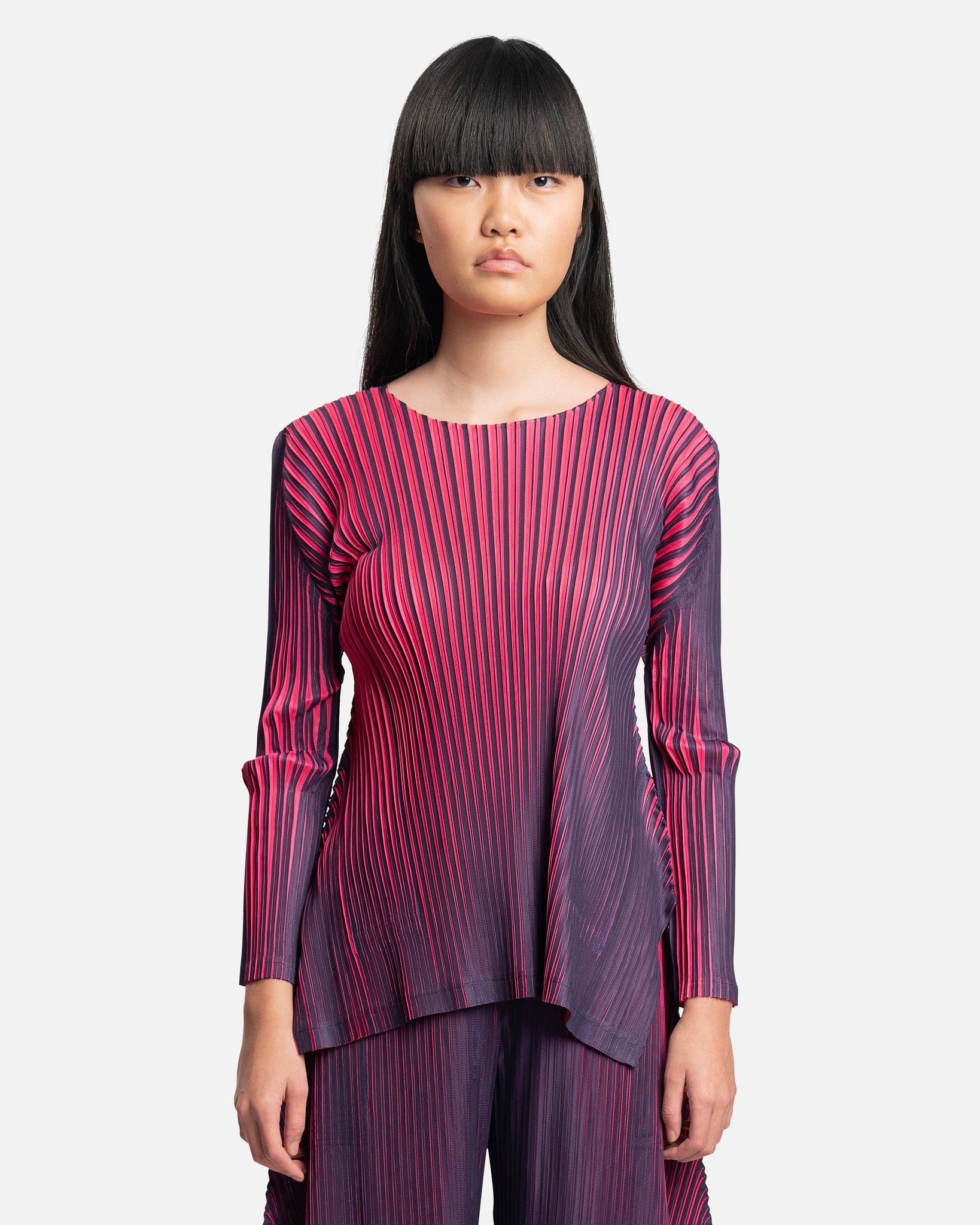 Pleats Please Issey Miyake Women Tops Alt Blinks Shirt in Neon Pink