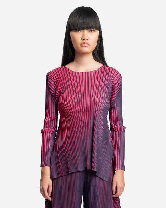Pleats Please Issey Miyake Women Tops Alt Blinks Shirt in Neon Pink