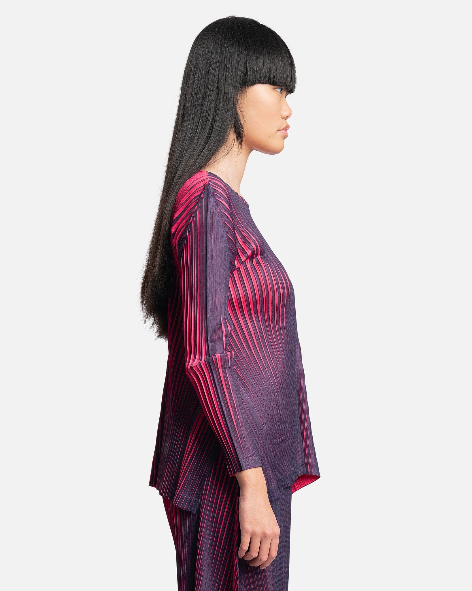 Pleats Please Issey Miyake Women Tops Alt Blinks Shirt in Neon Pink