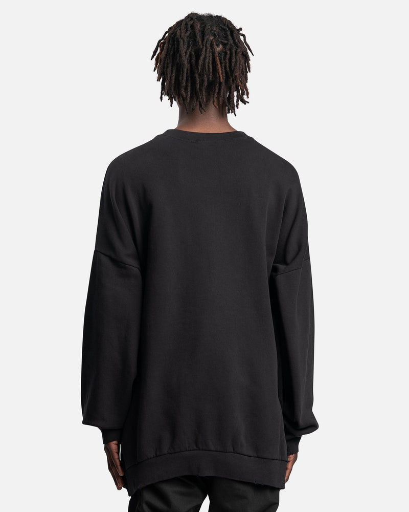 Raf Simons Mens Sweater Altered Reality Destroyed Crewnek Sweater in Black