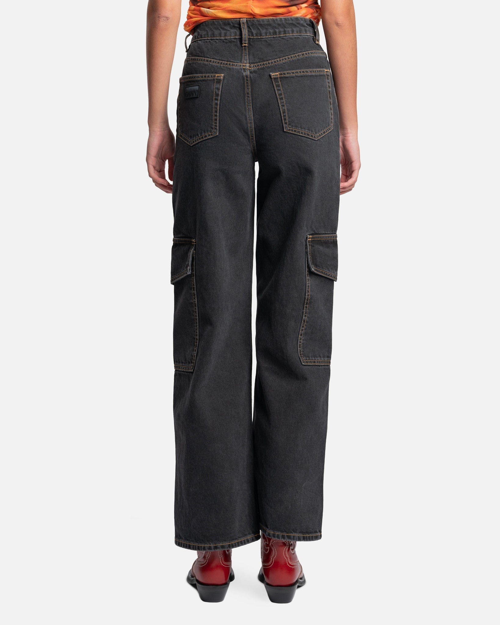 Ganni Women Pants Angi Jeans in Washed Black
