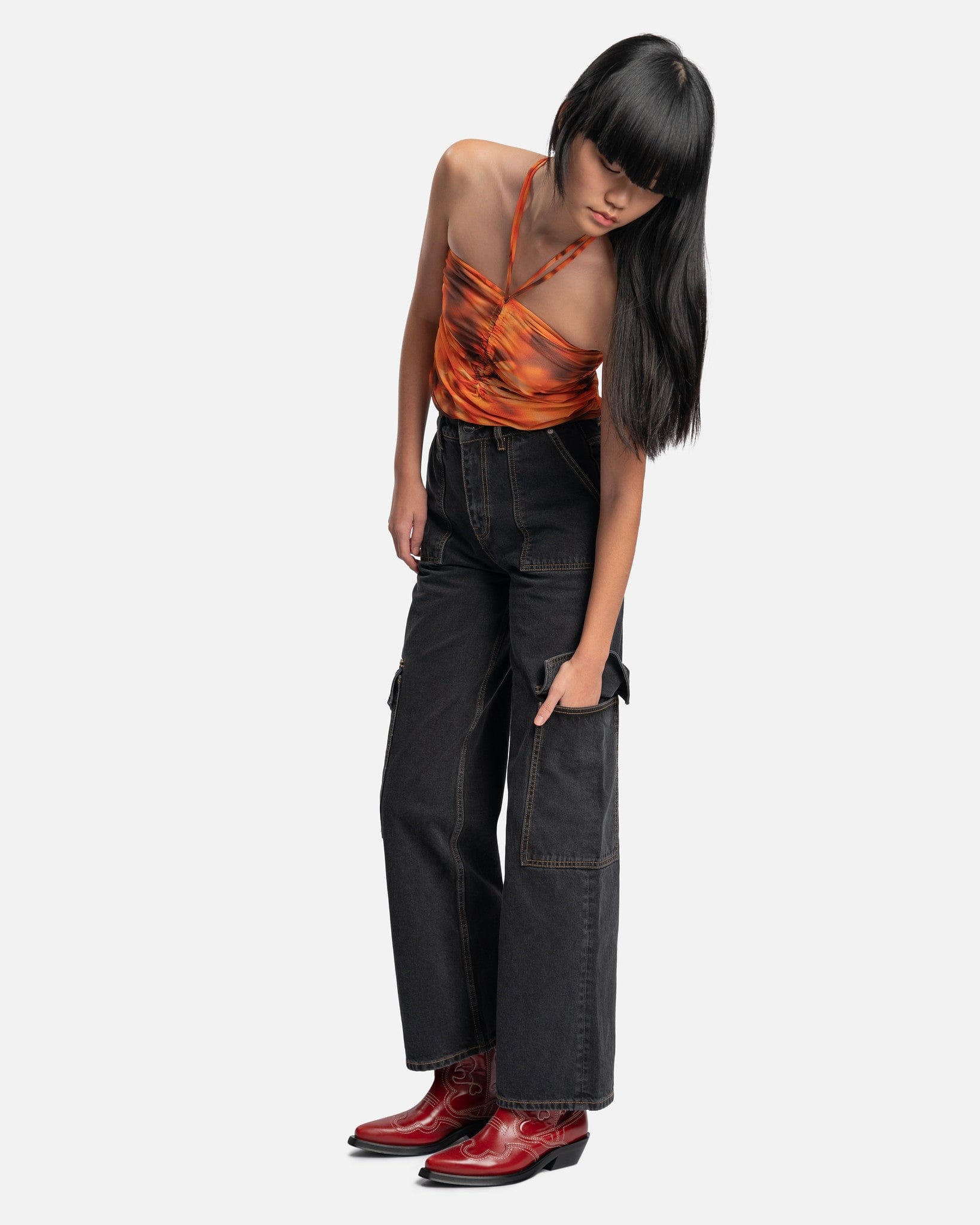 Ganni Women Pants Angi Jeans in Washed Black