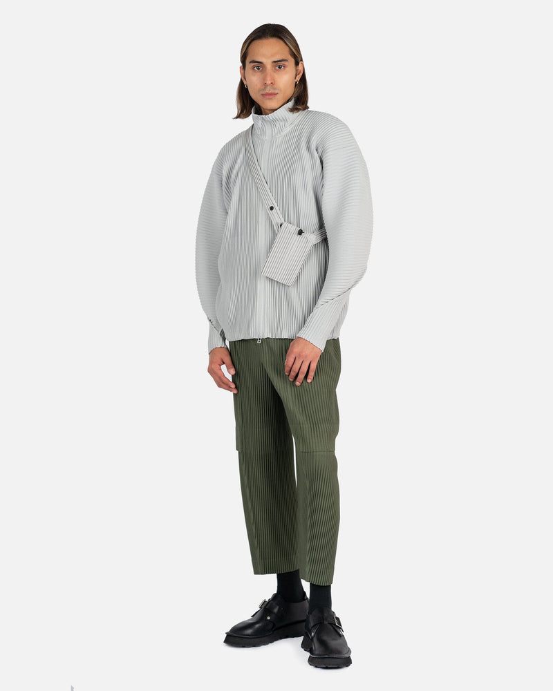 Homme Plissé Issey Miyake Men's Jackets Arc Jacket in Light Grey