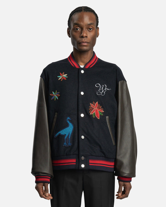 Wales Bonner Men's Jackets Ascend Varsity Jacket in Navy/Brown