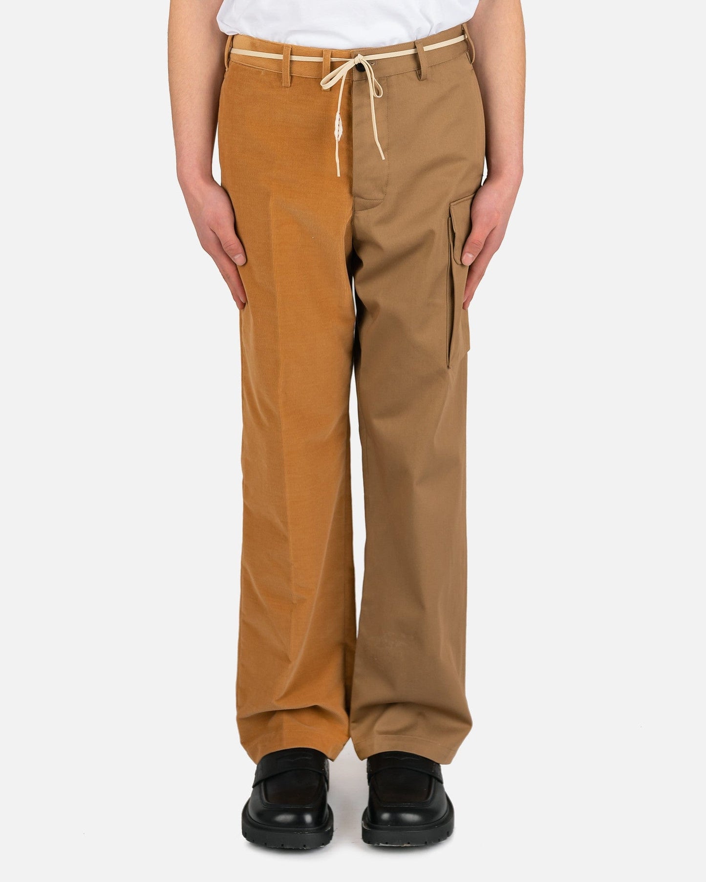 Marni Men's Pants Asymmetrical Cargo Pant in Hazelnut