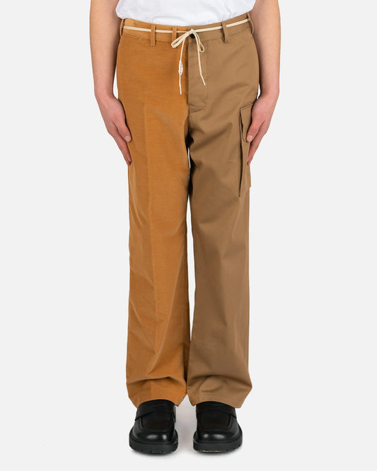 Marni Men's Pants Asymmetrical Cargo Pant in Hazelnut